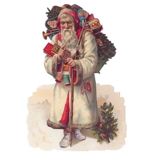 Large Victorian Santa in White Coat ~ Germany